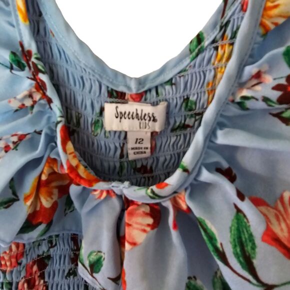 Speechless Girls Smocked Bodice Build in Shorts Hi Low Dress Size 12 - Picture 7 of 12